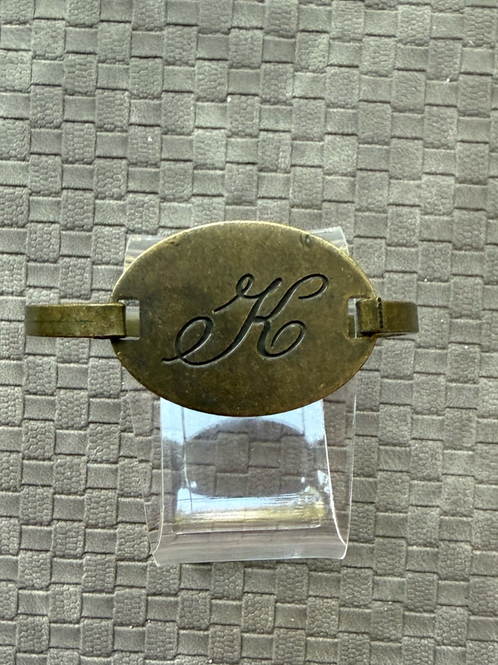 Jewel Kade Brass Oval ID Bracelet Initial K‎